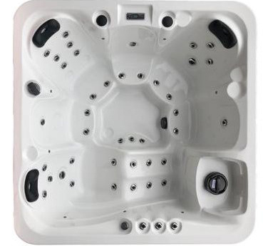 A Large 5-Seat Solid White Hot Tub